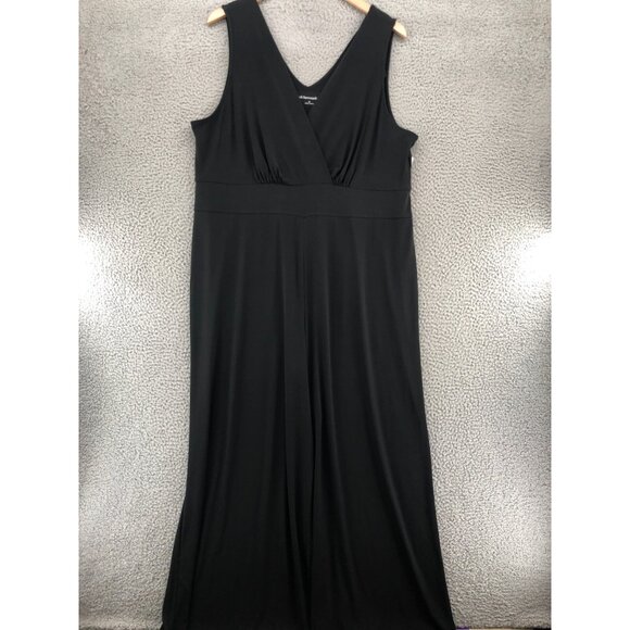 Soft Surroundings Jumpsuit Womens 2X Plus Penelope Black Surplice Stretch NWT - Picture 1 of 10
